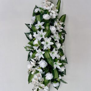Couvre cercueil L blanc – 45×140 cm